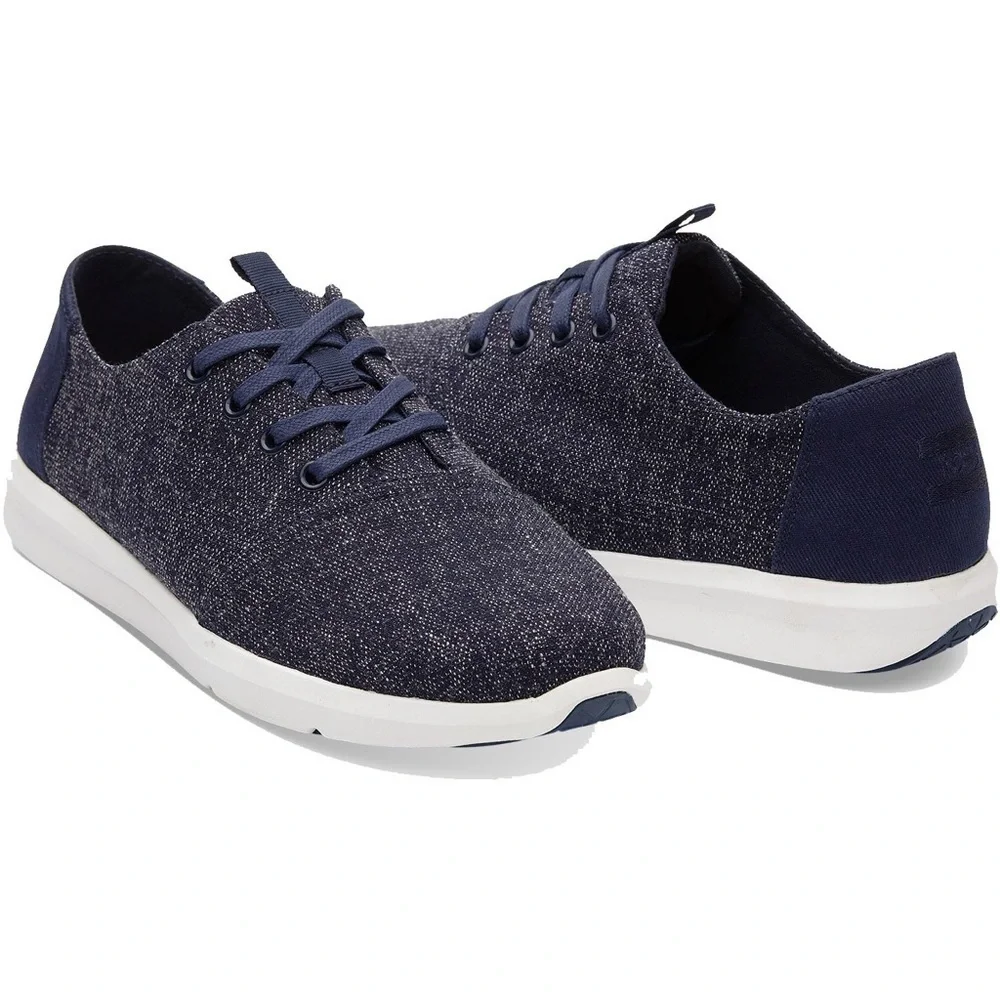 TOMS DEL REY TRAINERS SNEAKERS NAVY TWO TONE - Picture 1 of 9